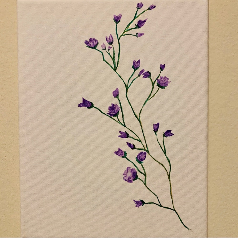 Purple Floral Canvas Painting